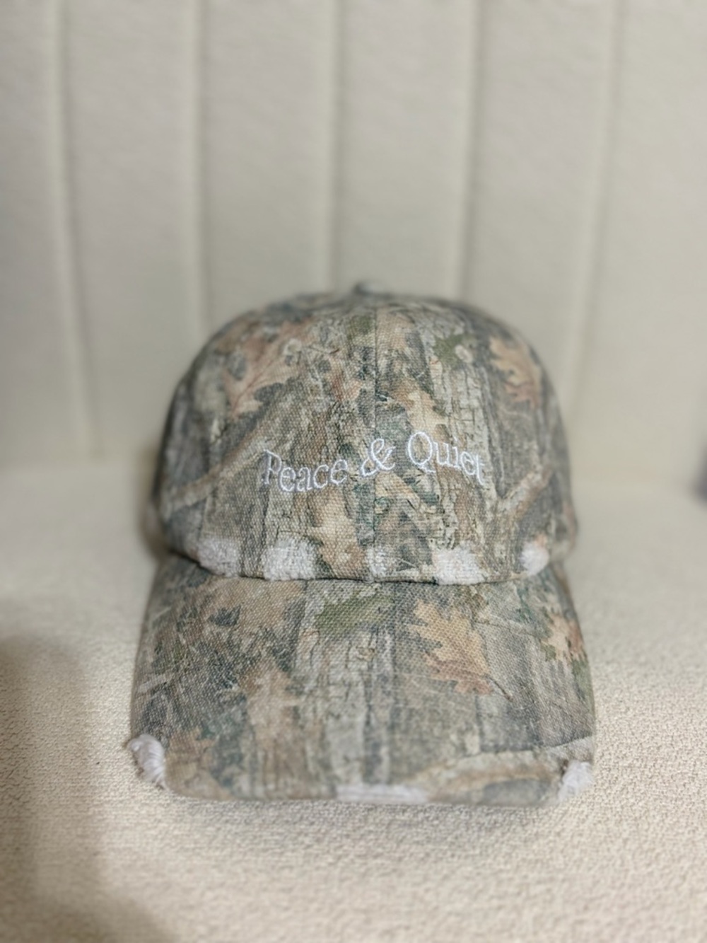 Museum of Peace & Quiet MoPQ Camo Distressed Dad Hat